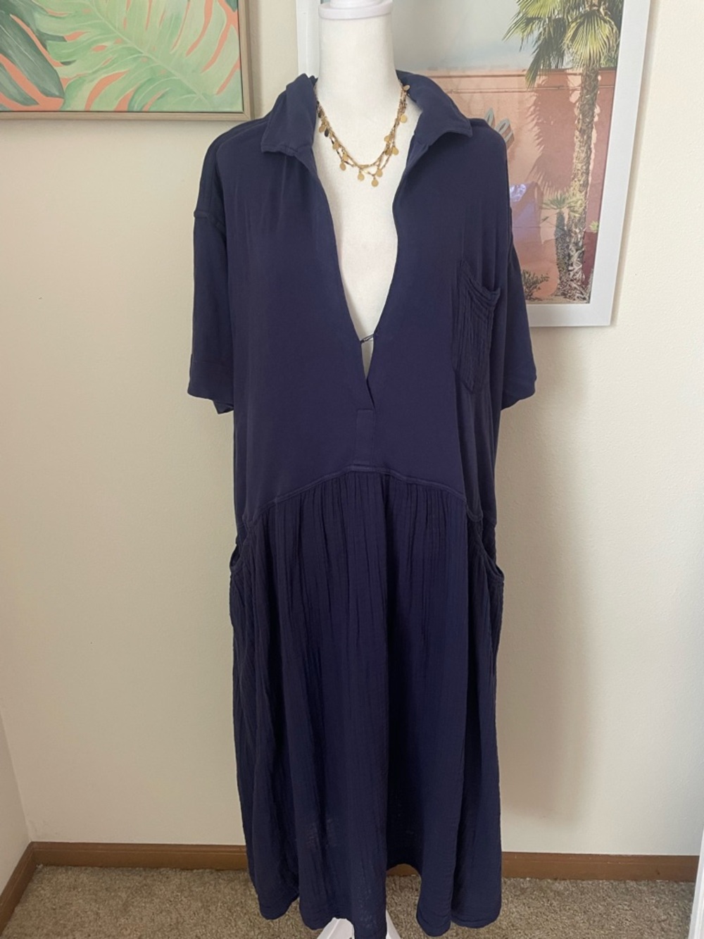 Free People Beach Boho Neoma Gauze Maxi Dress Size Small - Picture 6 of 12